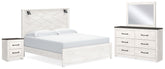 Diamond Furniture - Ashley Furniture - Gerridan King Panel Bed, Dresser, Mirror and Nightstand - King Panel Bed, Dresser, Mirror and Nightstand - B1190B20